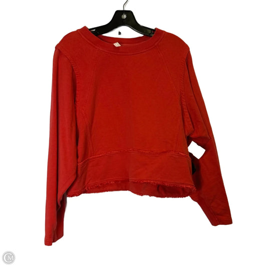 Athletic Sweatshirt Crewneck By Free People In Red, Size: S