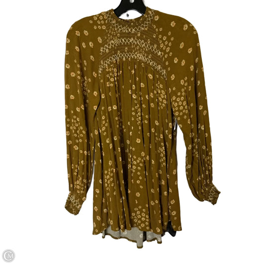 Top Long Sleeve By Free People In Brown, Size: S