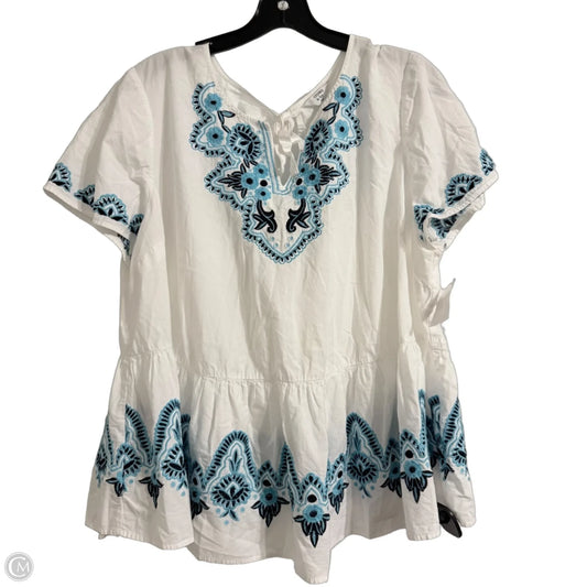 Top Short Sleeve By Crown And Ivy In Ivory, Size: 3x