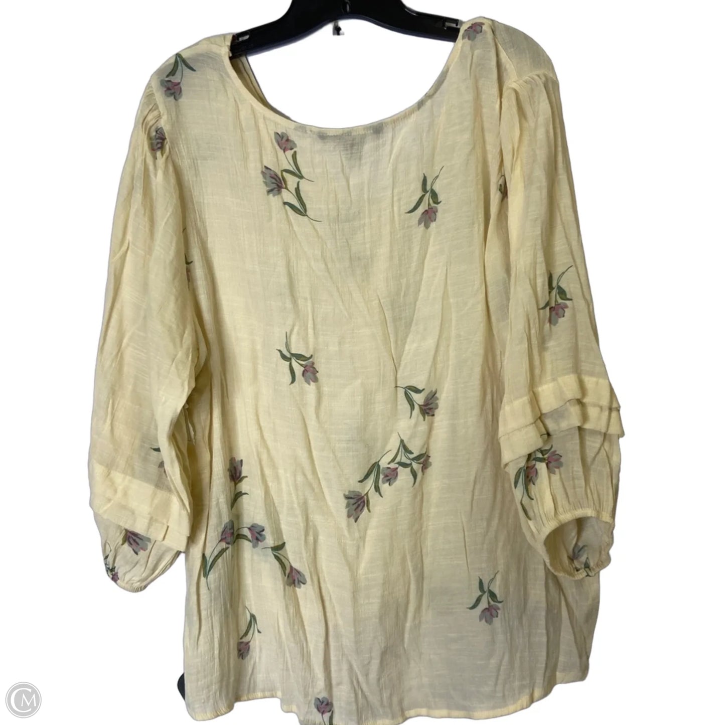 Top Long Sleeve By Zac And Rachel In Cream, Size: Xxl