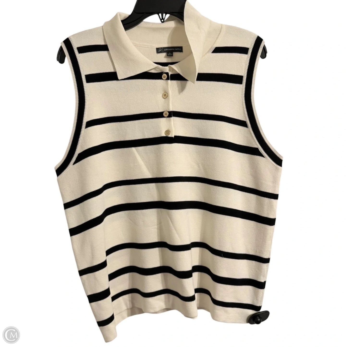 Top Sleeveless By Adrianna Papell In Striped Pattern, Size: Xl