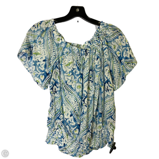 Top Short Sleeve By Christian Siriano In Blue, Size: S