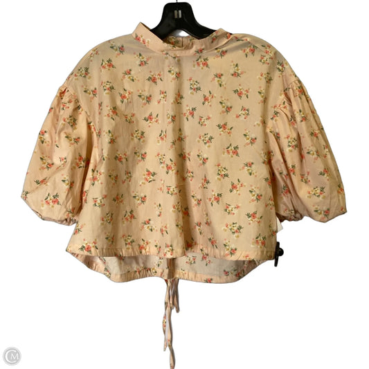 Top Short Sleeve By Anthropologie In Pink, Size: S