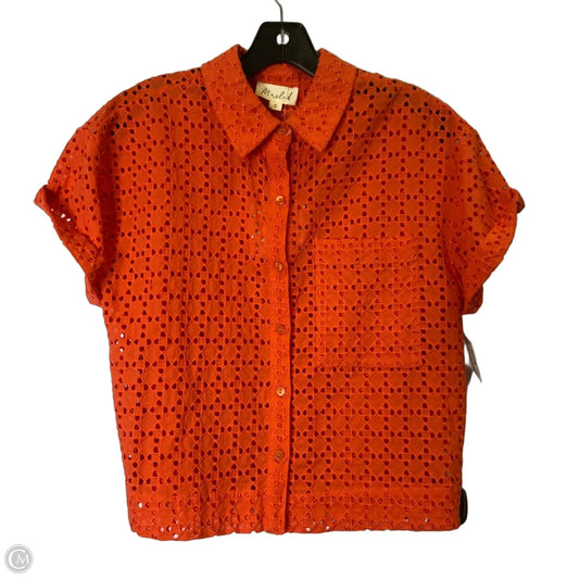 Top Short Sleeve By Marled In Orange, Size: S