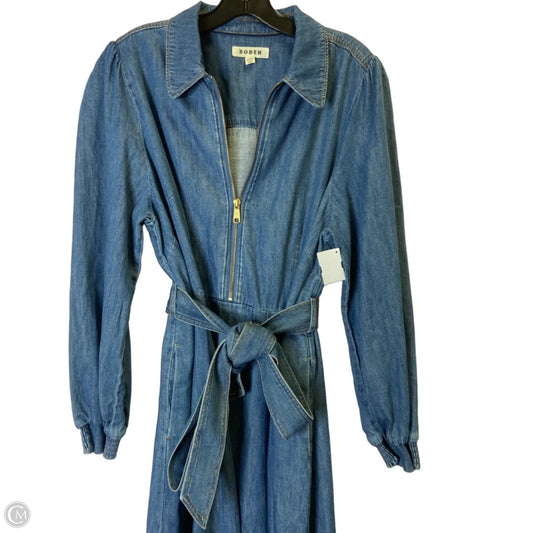 Dress Casual Midi By Boden In Blue Denim, Size: 20