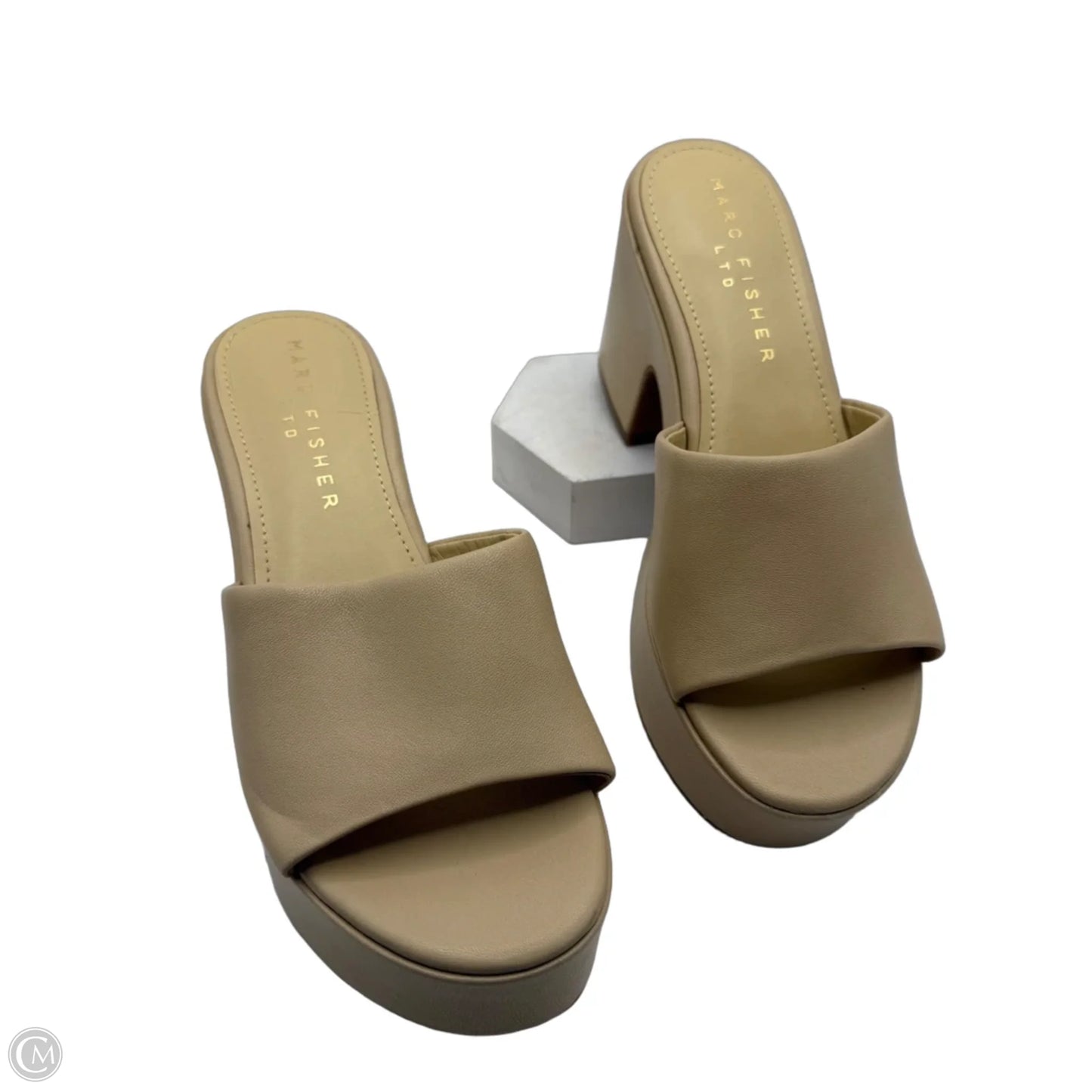 Shoes Heels Block By Marc Fisher In Tan, Size: 5.5