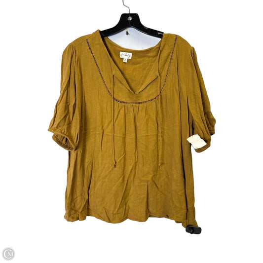 Top Short Sleeve By Wonderly In Brown, Size: Xl