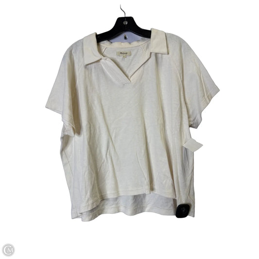 Top Short Sleeve By Madewell In Cream, Size: L