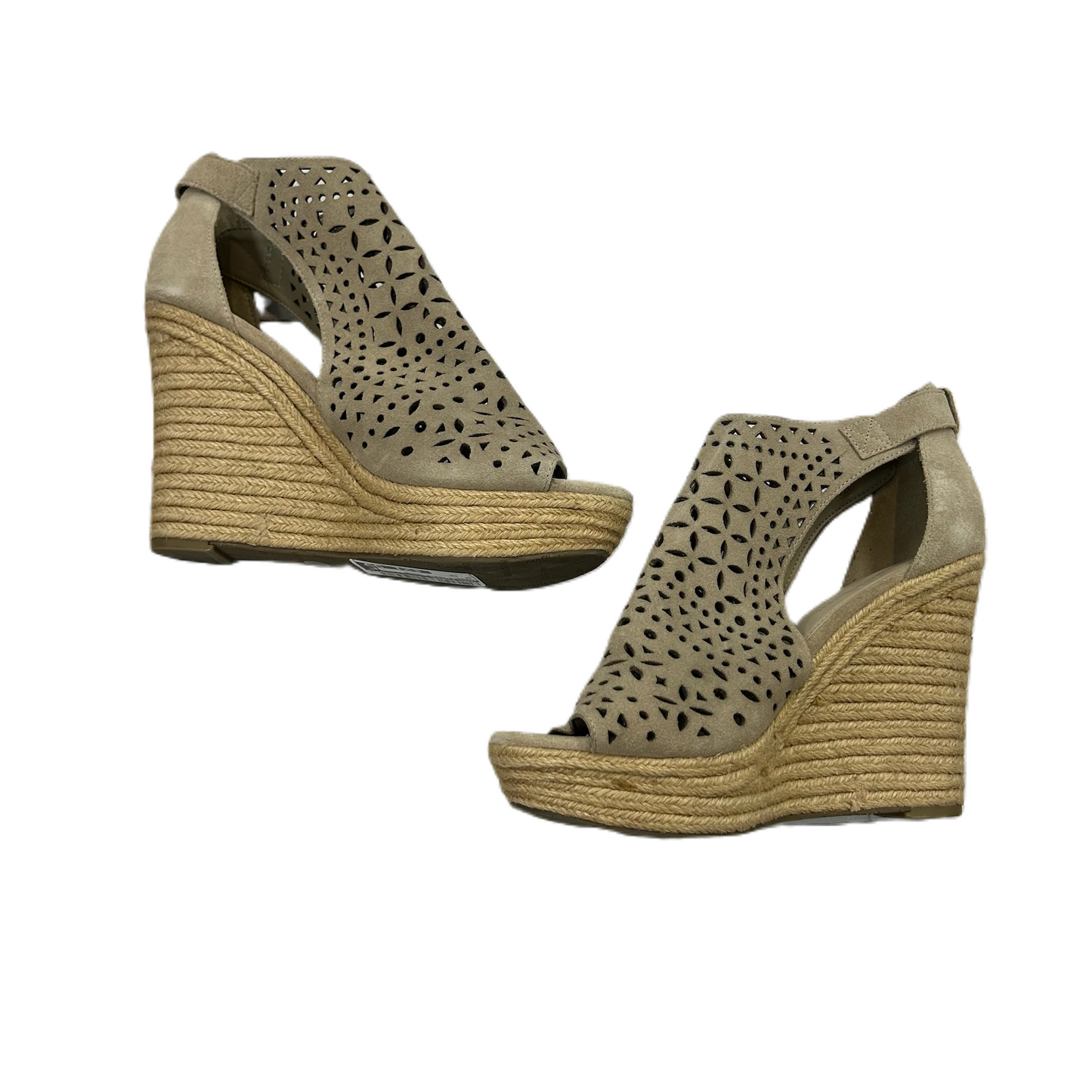 Taupe Sandals Heels Wedge By Marc Fisher, Size: 10