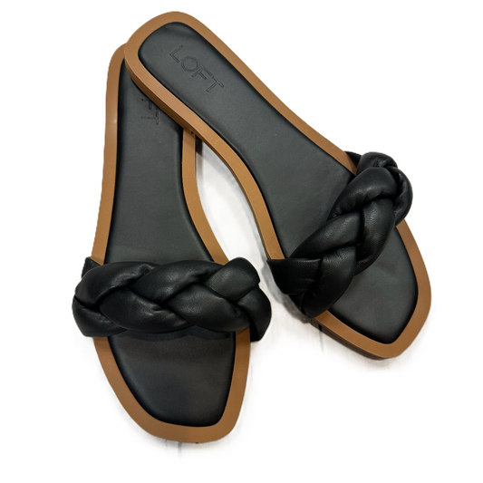 Black Sandals Flats By Loft, Size: 9.5