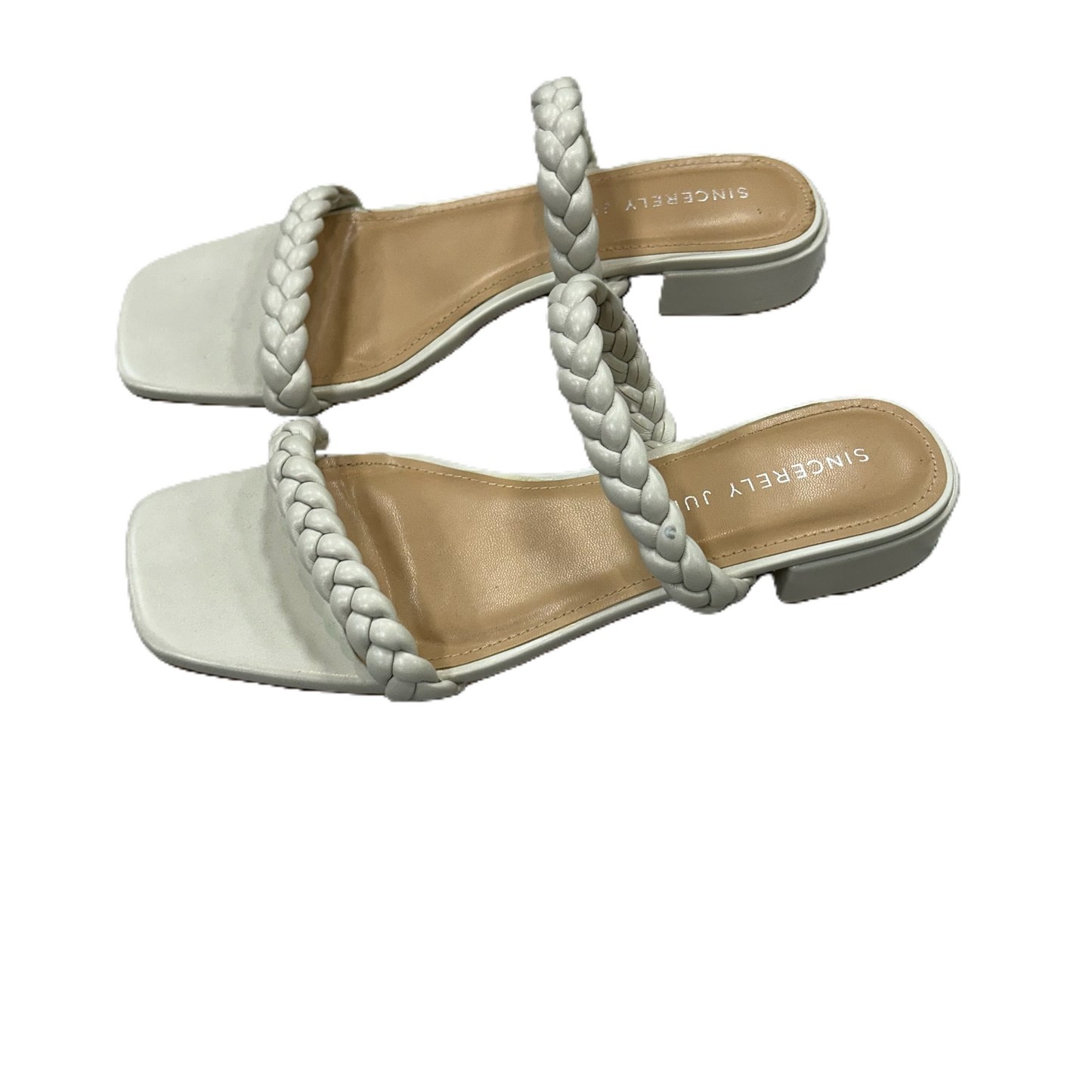 Cream Sandals Heels Block By Sincerly Jules, Size: 9.5