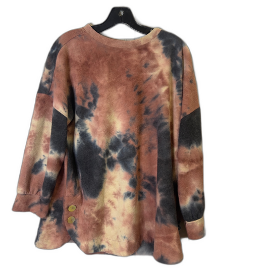 Top Long Sleeve By Ali Miles In Tie Dye Print, Size: L