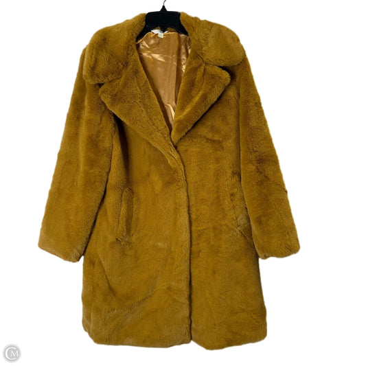 Jacket Faux Fur & Sherpa By Time And Tru In Orange, Size: M