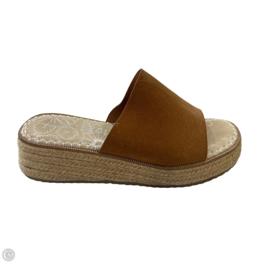 Sandals Heels Platform By Clothes Mentor In Brown, Size: 10