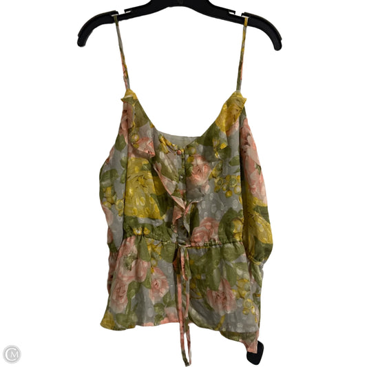 Top Sleeveless By Express In Floral Print, Size: Xl