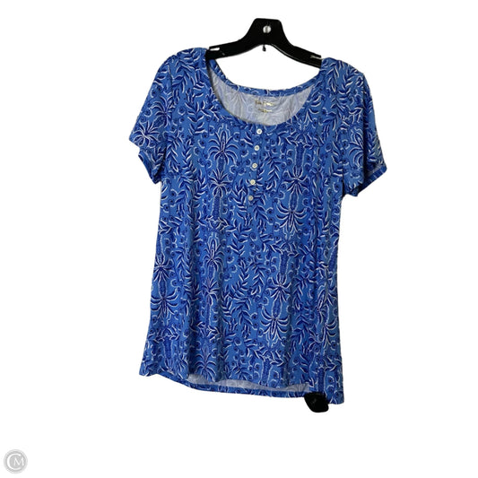 Top Short Sleeve By Lilly Pulitzer In Blue, Size: L