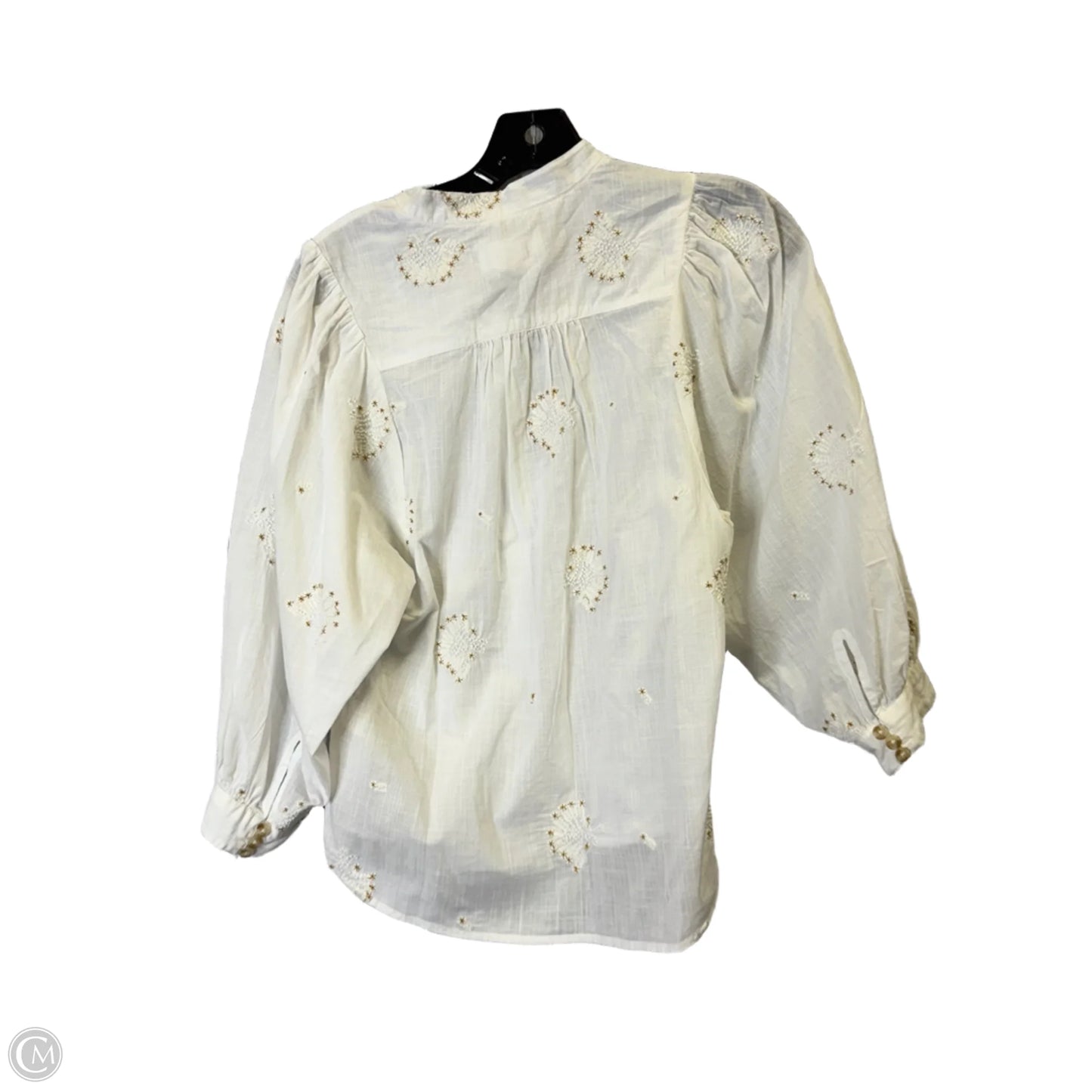 Top Long Sleeve By Anthropologie In White, Size: Xxs