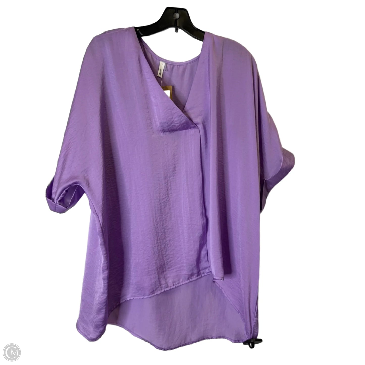 Top Short Sleeve By Glam In Purple, Size: L