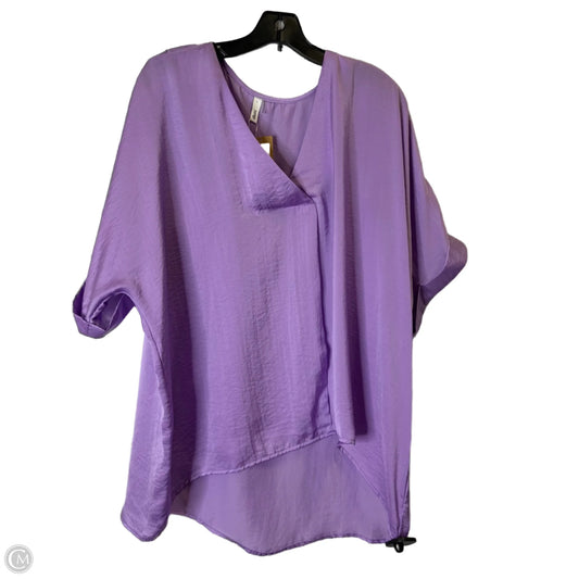 Top Short Sleeve By Glam In Purple, Size: L