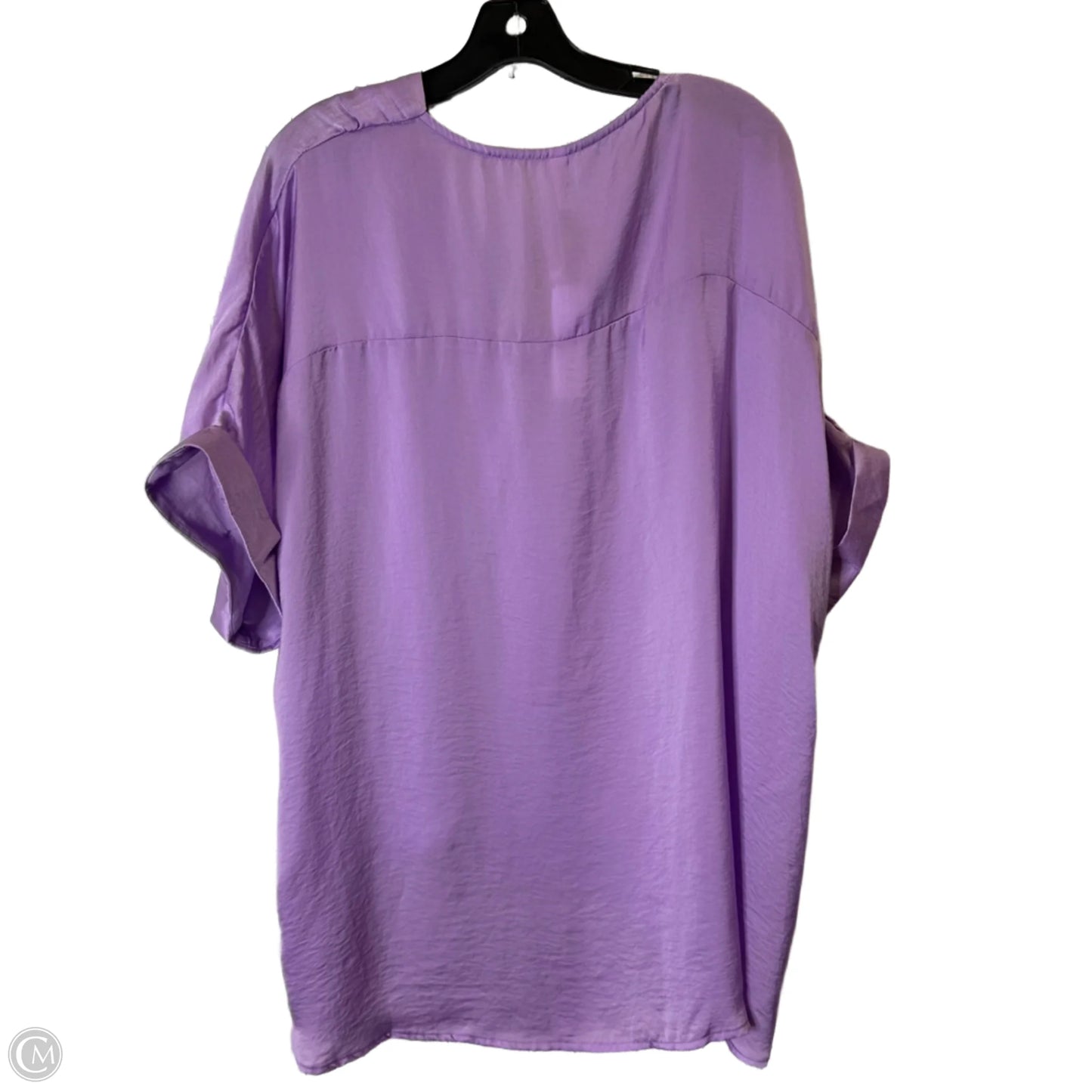 Top Short Sleeve By Glam In Purple, Size: L