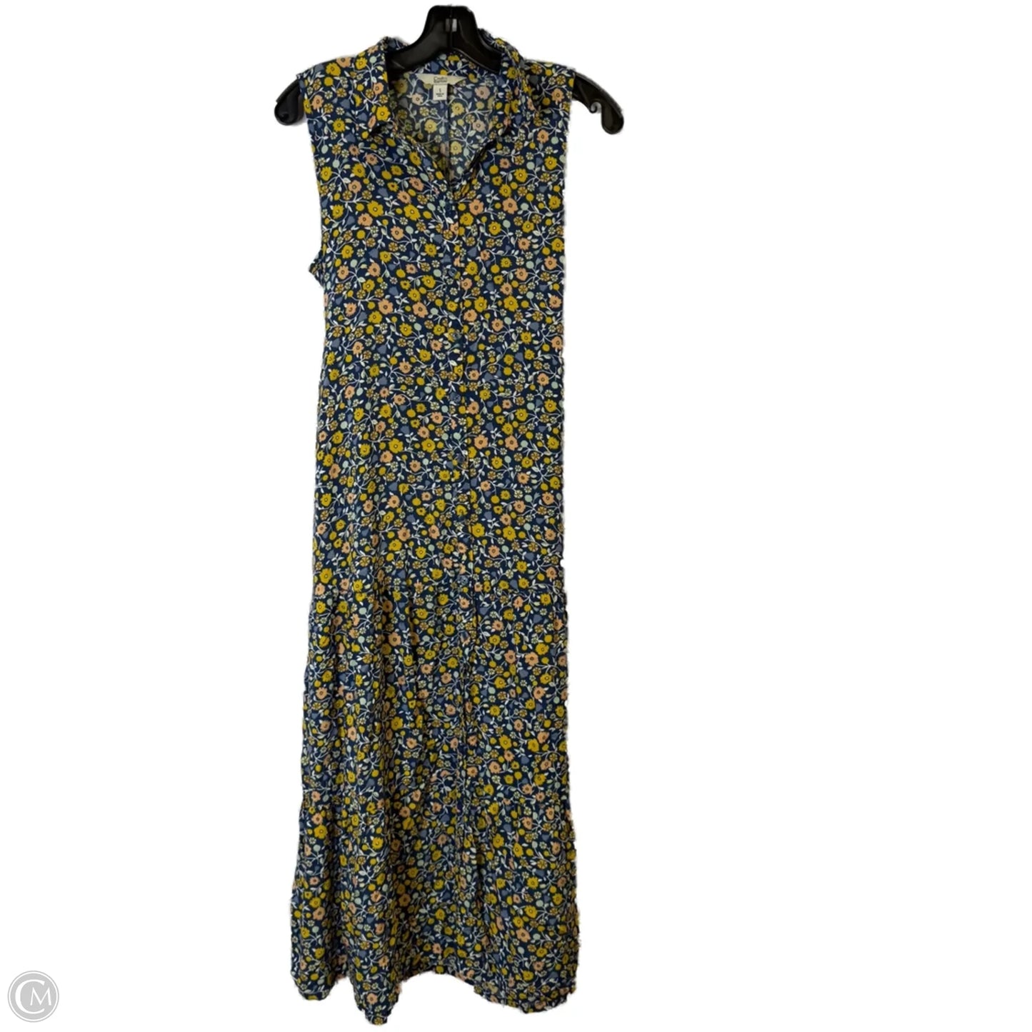 Dress Casual Midi By Croft And Barrow In Black & Yellow, Size: S