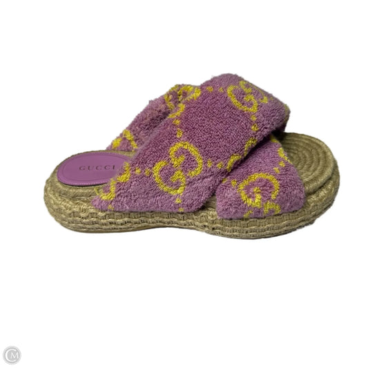 Sandals Luxury Designer By Gucci In Purple, Size: 8