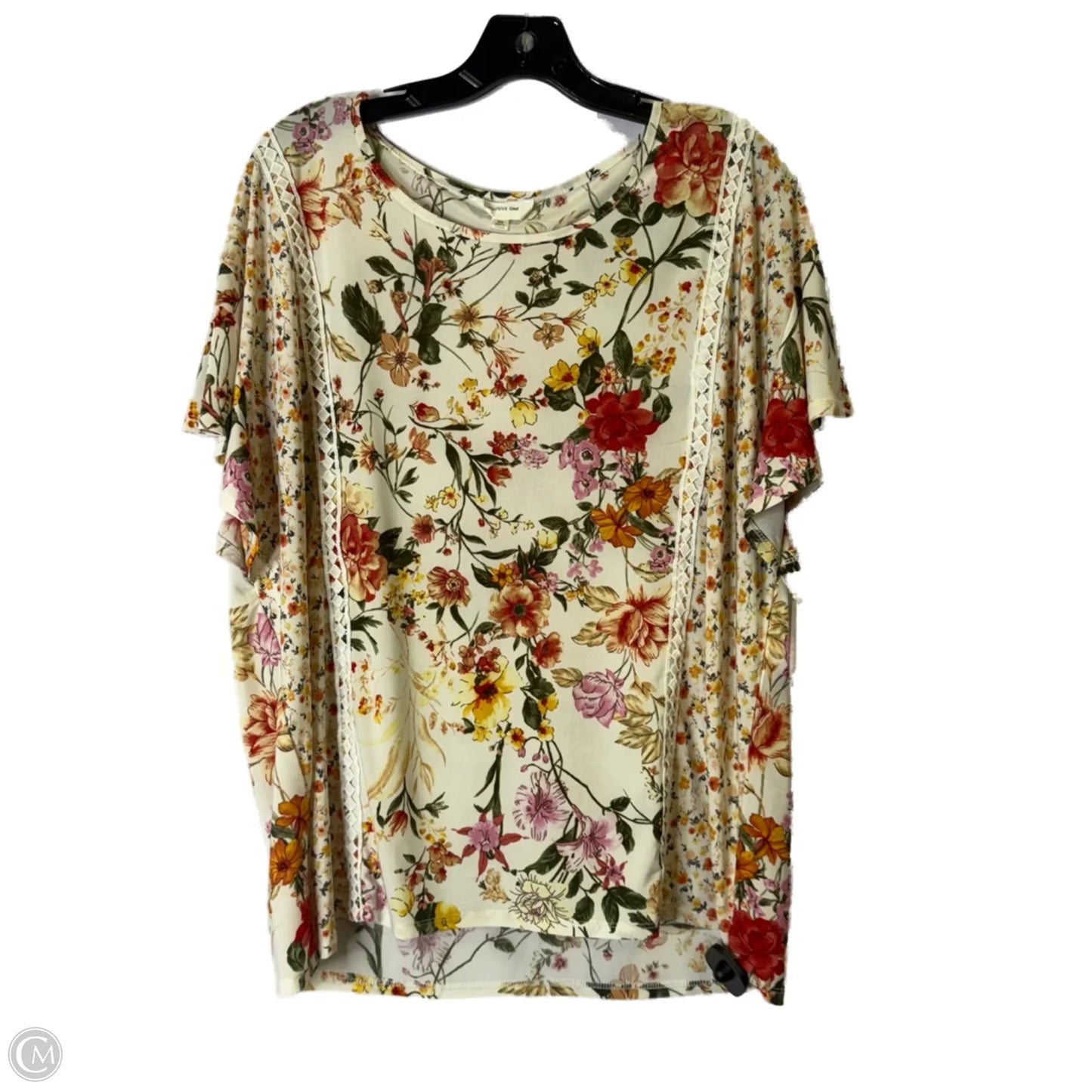 Top Short Sleeve By Clothes Mentor In Floral Print, Size: 3x