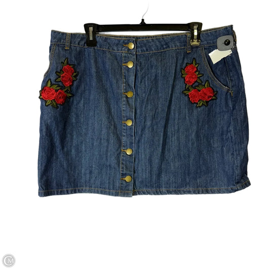 Skirt Mini & Short By Forever 21 In Blue Denim, Size: 20