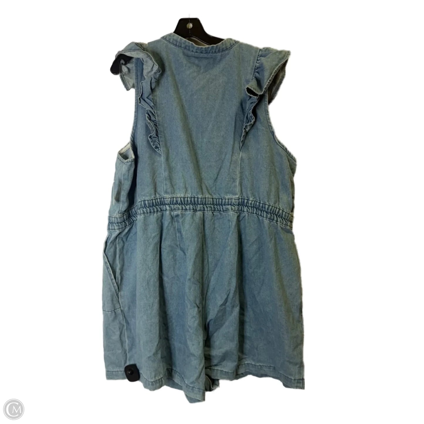 Romper By Eloquii In Blue Denim, Size: 24