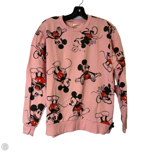 Sweatshirt Crewneck By Disney Store In Pink, Size: M