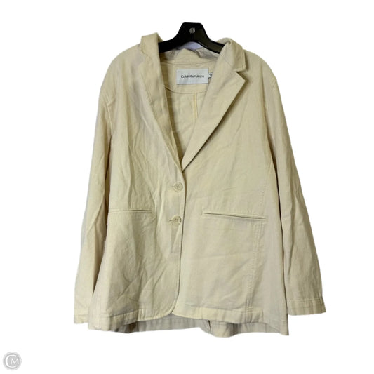 Blazer By Calvin Klein In Cream, Size: Xl