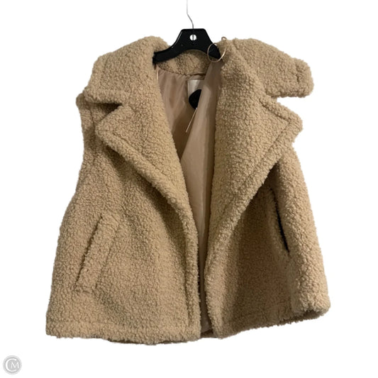 Vest Faux Fur & Sherpa By Clothes Mentor In Tan, Size: L