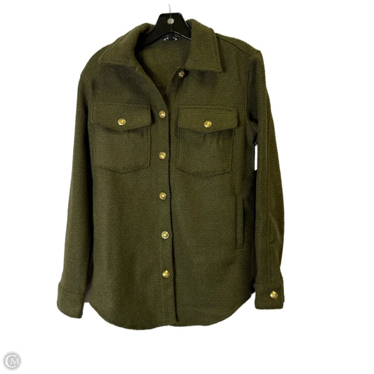 Jacket Shirt By Express In Green, Size: Xxs