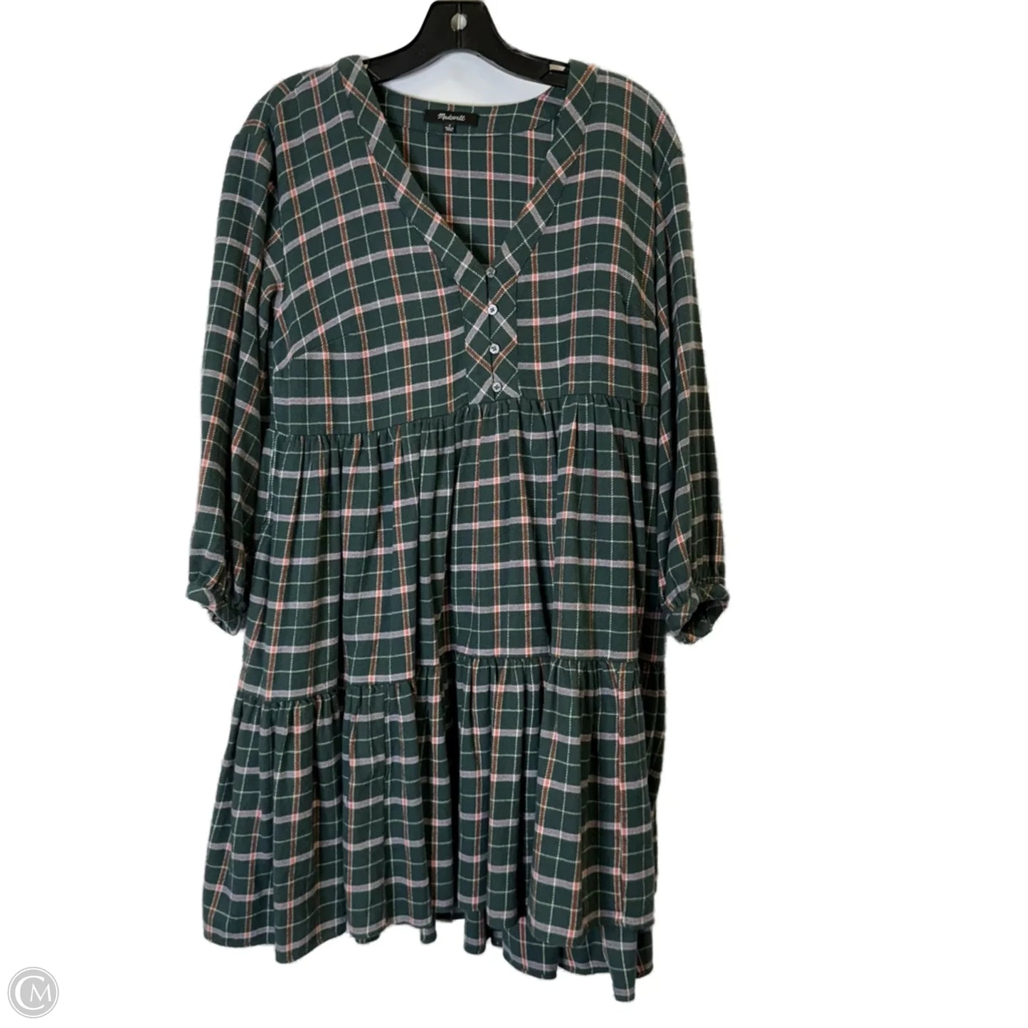Dress Casual Midi By Madewell In Plaid Pattern, Size: M
