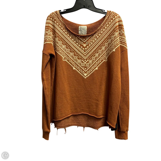 Top Long Sleeve By Billabong In Orange, Size: M