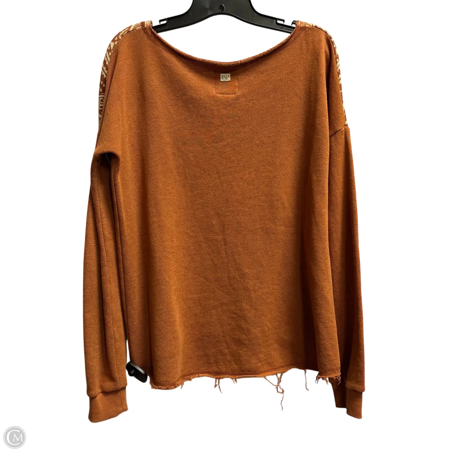 Top Long Sleeve By Billabong In Orange, Size: M