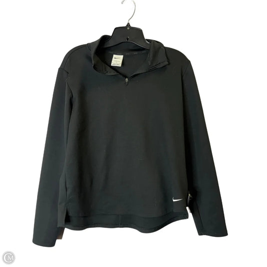 Athletic Top Long Sleeve Collar By Nike Apparel In Black, Size: L
