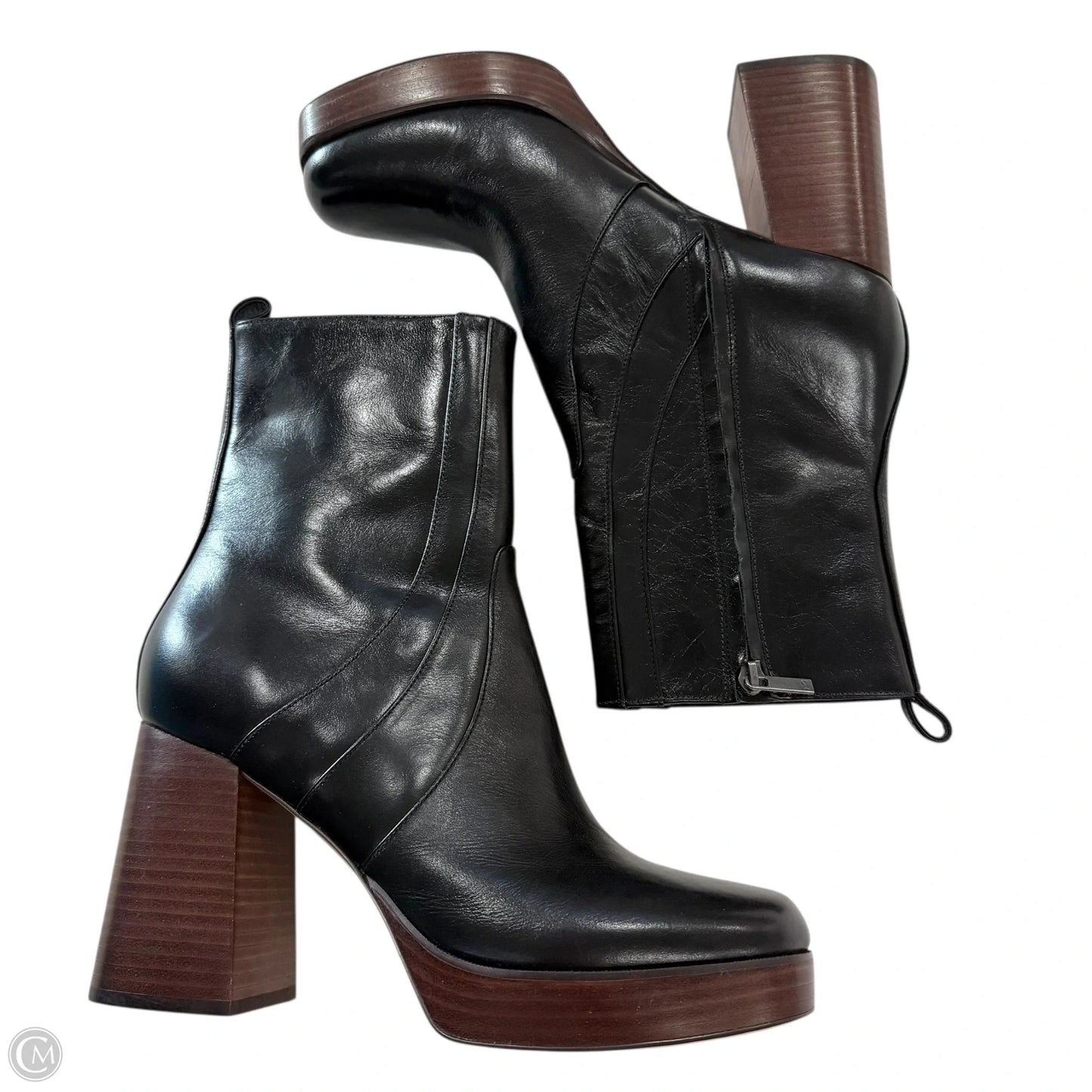 Boots Mid-calf Heels By Marc Fisher In Black, Size: 9.5