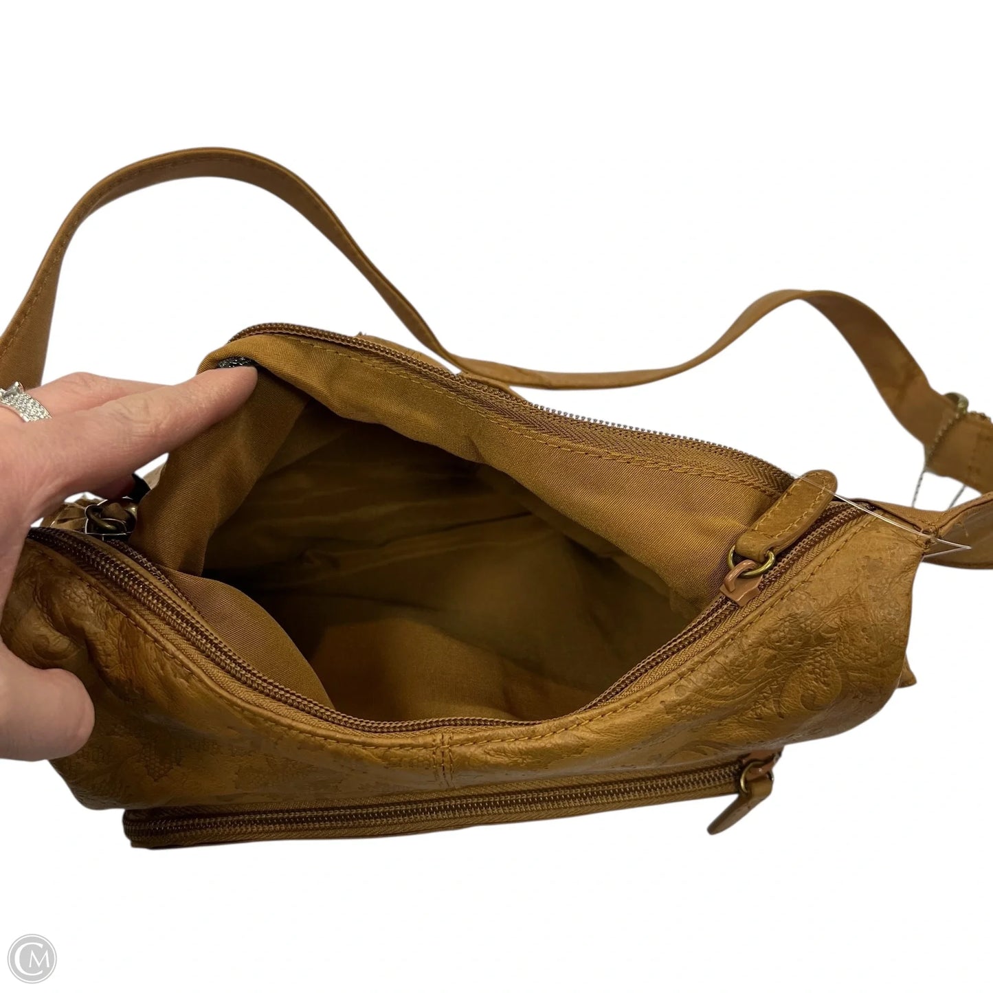 Handbag Leather By Clothes Mentor, Size: Medium