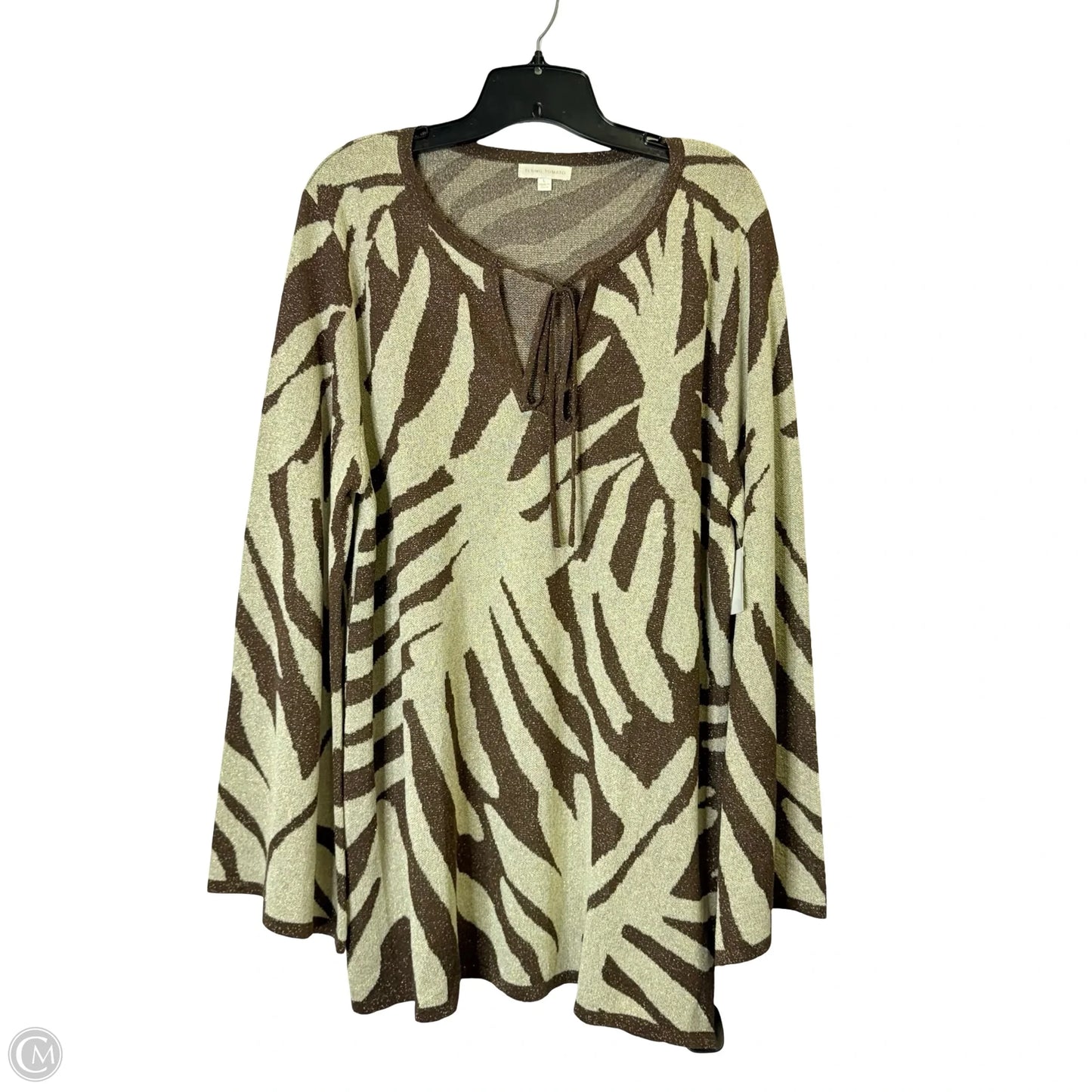 Top Long Sleeve By Flying Tomato In Brown, Size: L