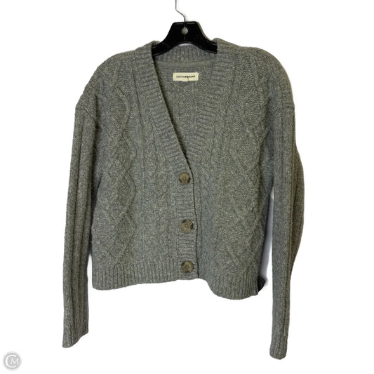 Sweater Cardigan By Lucky Brand In Grey, Size: M