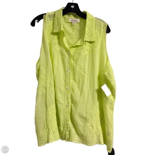 Top Sleeveless By Clothes Mentor In Green, Size: 3x