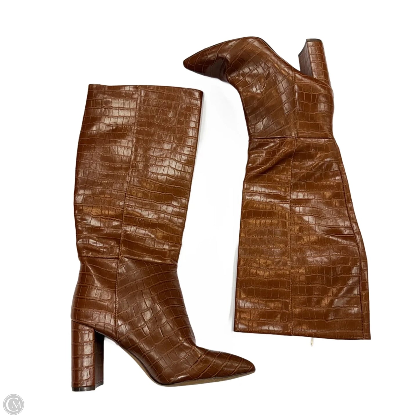 Boots Mid-calf Heels By H&m In Brown, Size: 9