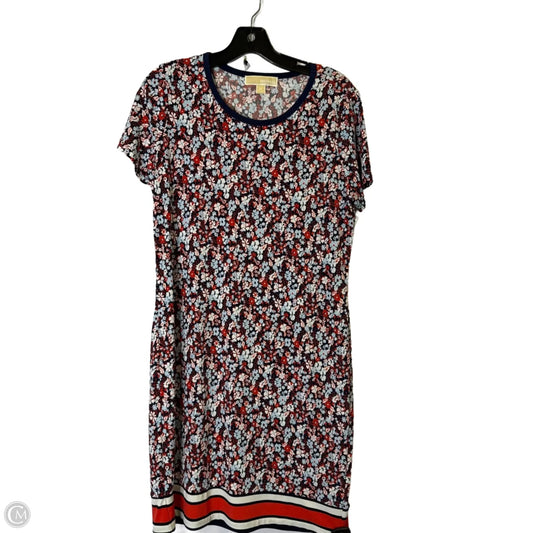Dress Casual Midi By Cmc In Blue & Red, Size: M
