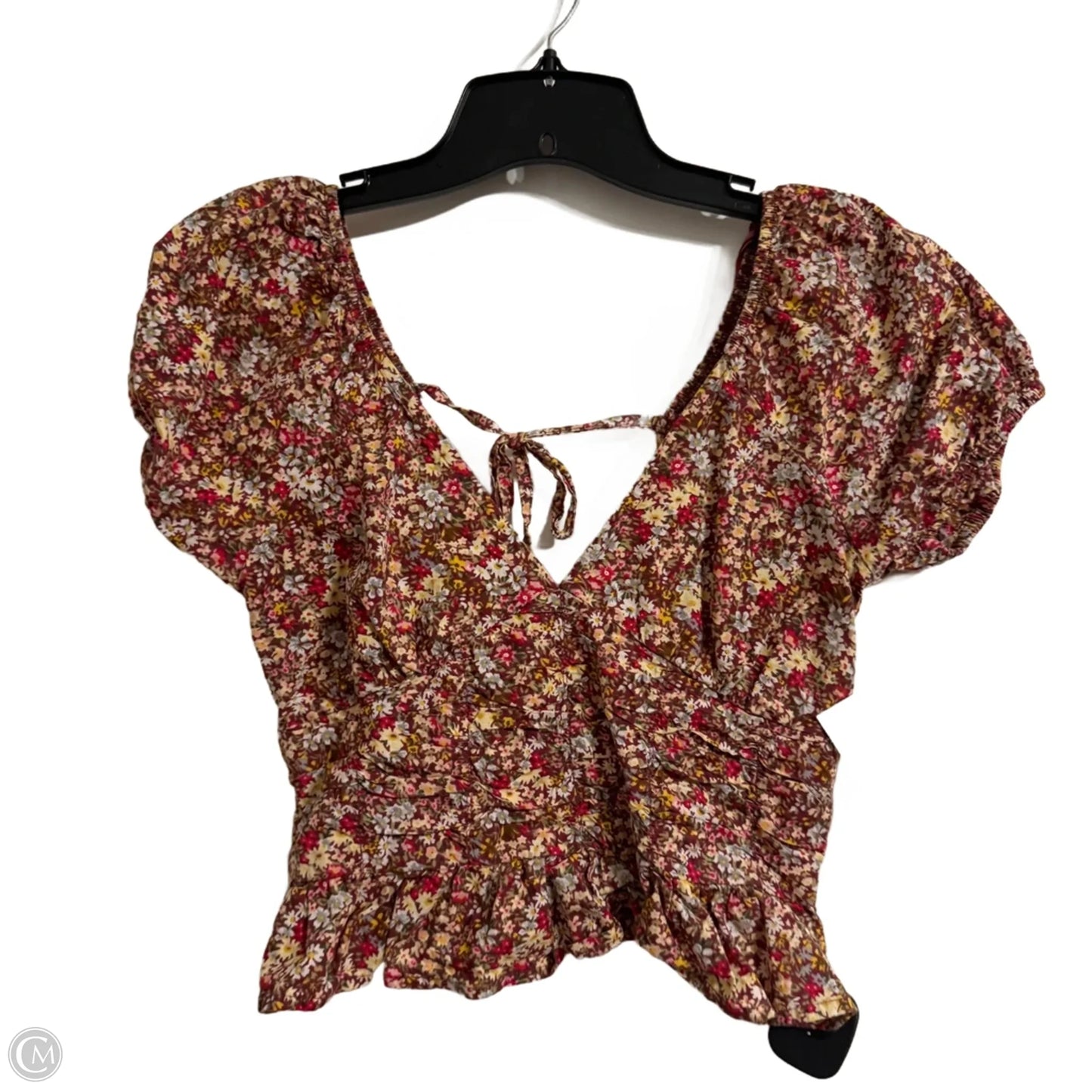 Top Short Sleeve By Sim & Sam In Floral Print, Size: S