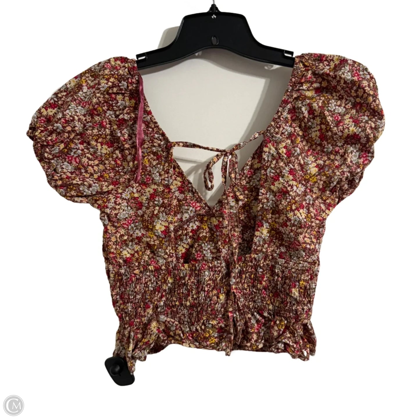 Top Short Sleeve By Sim & Sam In Floral Print, Size: S