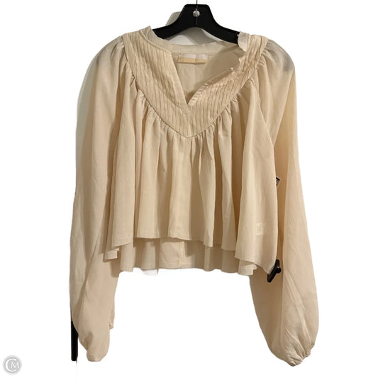 Top Long Sleeve By Clothes Mentor In Cream, Size: S