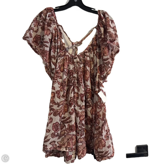 Top Short Sleeve By Free People In Floral Print, Size: L