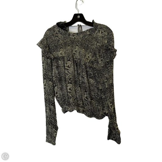 Blouse Long Sleeve By Free People In Snakeskin Print, Size: L