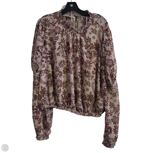 Blouse Long Sleeve By Free People In Purple, Size: L